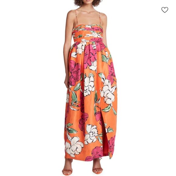 Aje Sculptura Monument Tulip Linen Blend Maxi Dress in Vivid Camel NWT - Picture 4 of 10